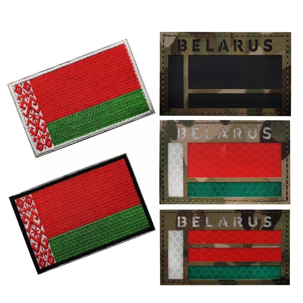 BELARUS White Russia Laser Cut IR Infrared Reflective Badge for Tactical Morale Jacket Backpack Hook and Loop Patch