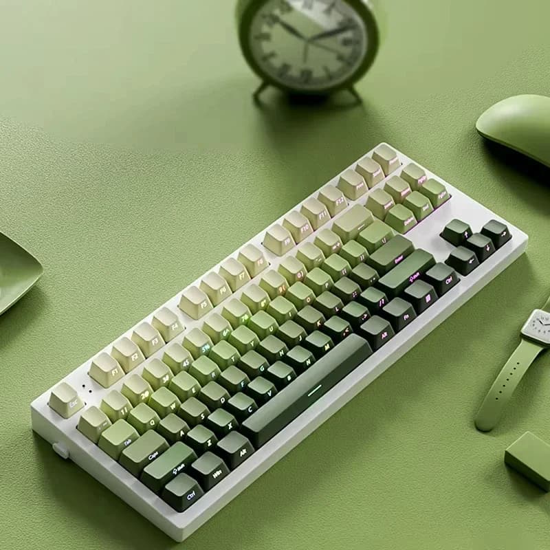 Stampa laterale uva verde sfumata Copritasto retroilluminato RGB 135 tasti Copritasti PBT a doppio scatto Profilo Cherry per tastiera da gioco MX Switch