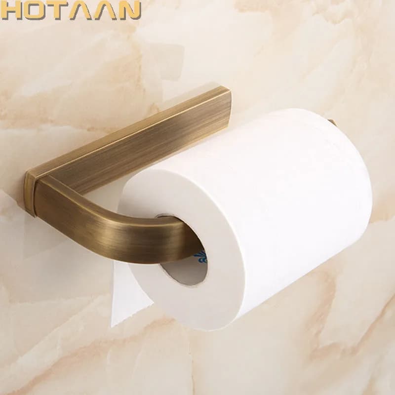 .,Porta carta igienica in ottone massiccio con finitura in ottone antico Accessori per il bagno Portarotolo di carta igienica YT-10492