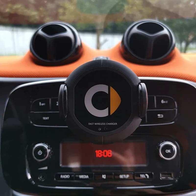 Smart Fortwo 453 451 Supporto per auto per caricabatterie wireless con bloccaggio automatico per Mercedes Benz Dock per telefono Qi a ricarica rapida