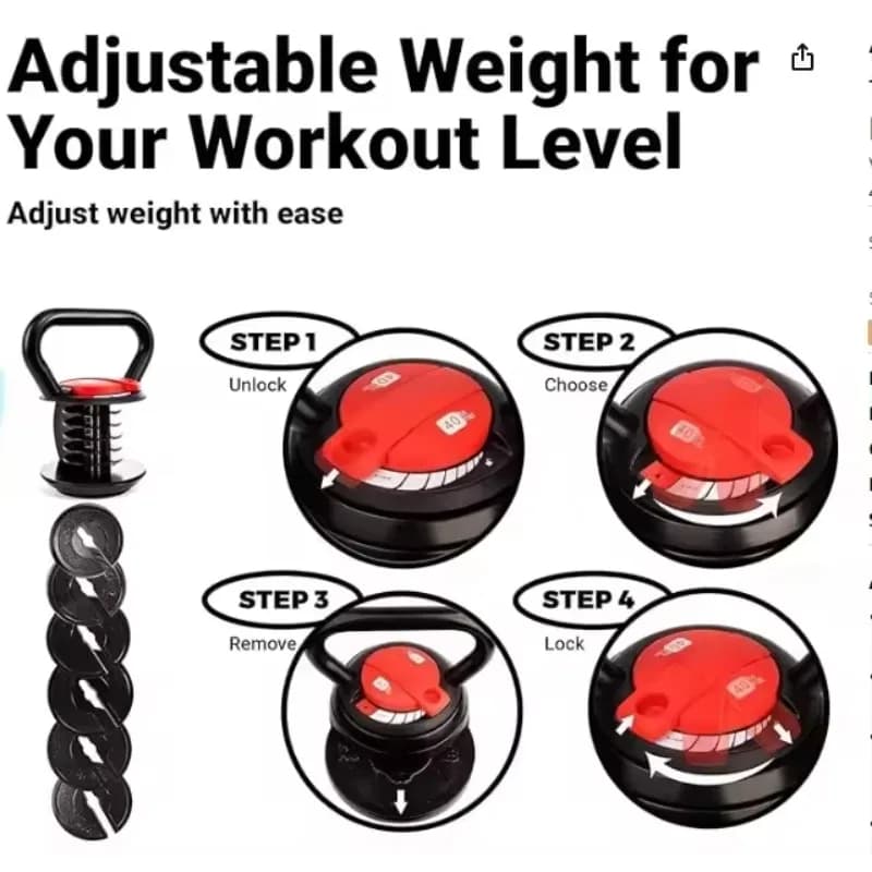 DUTRIEUXChaleira adjustable with 7 weight levels of 2~18 kg. Perfect for abdominal workouts, arms, legs and back
