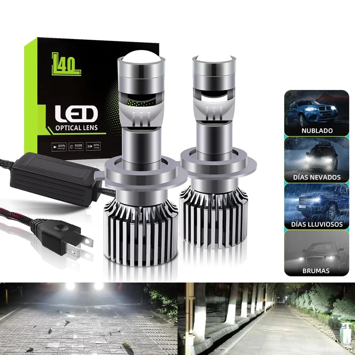 2Pcs Mini Laser LED H7 Projector Lens Headlight Bulb 12V H4 H10 H11 9005 HB3 9006 HB4 Auto Lamp Accessories