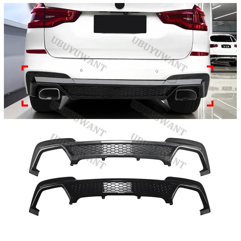 For BMW X3 G01 M Sport 2018-2021 X3M Styke Rear Bumper Diffuser Lip Spoiler Car Racing Apron Lip Body Kit