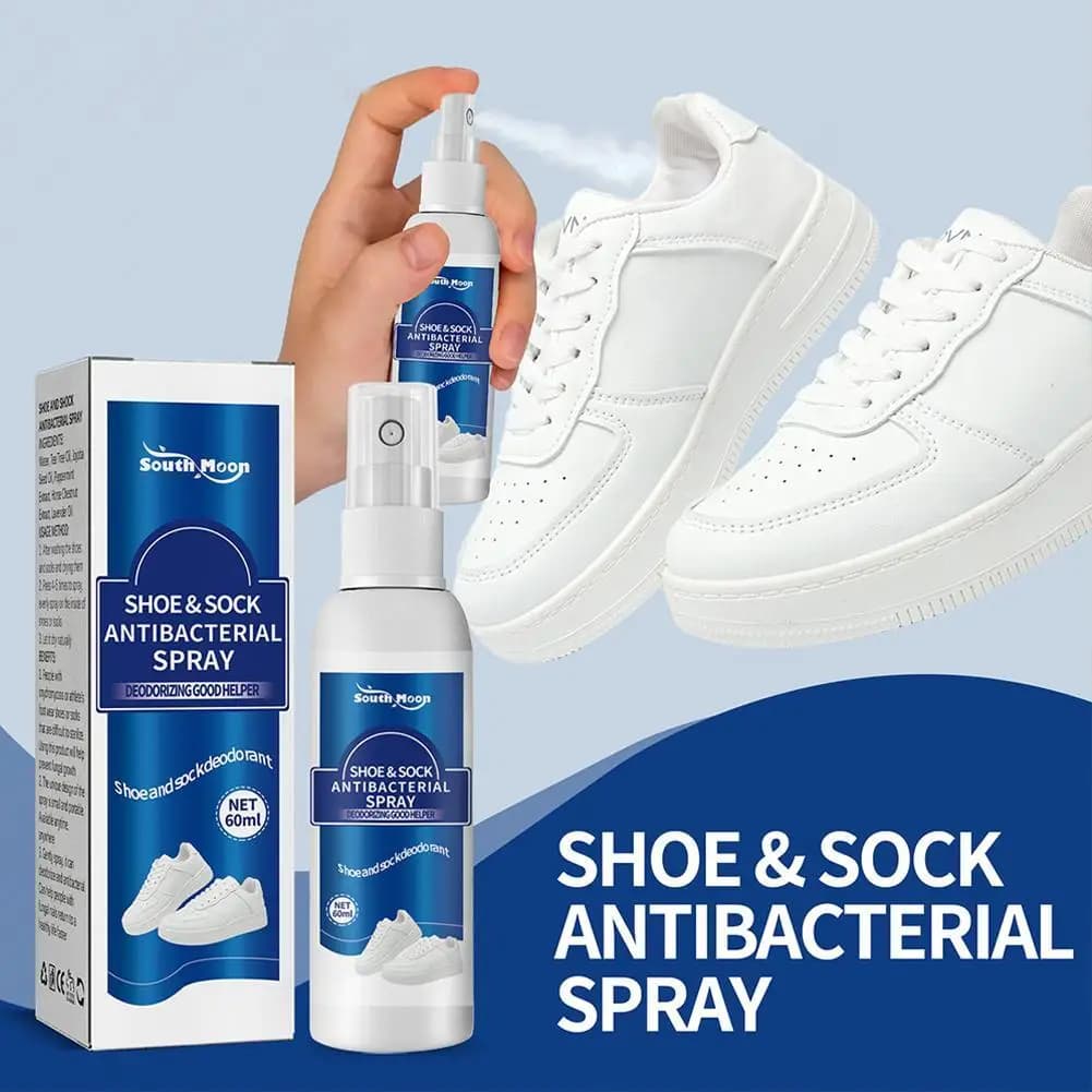 60ml Shock Spray antibatterico Odore del piede Scarpe Deodorante per puzza Calzini Spray per la rimozione degli odori Aggiorna antitraspirante