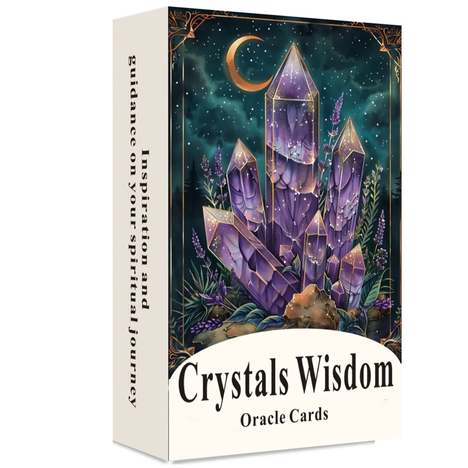 Crystals Wisdom Oracle Cards, Crystal Tarot Deck, 44 Beautiful Cards, 8.6*12cm/3.39*4.72inch, Spiritual Insight Guidance