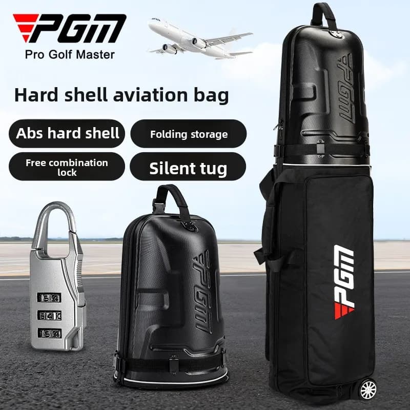 Borsa da viaggio rigida PGM Golf per uomo e donna, bagaglio da stiva per compagnie aeree, impermeabile, con ruote, per attrezzatura da golf HKB020