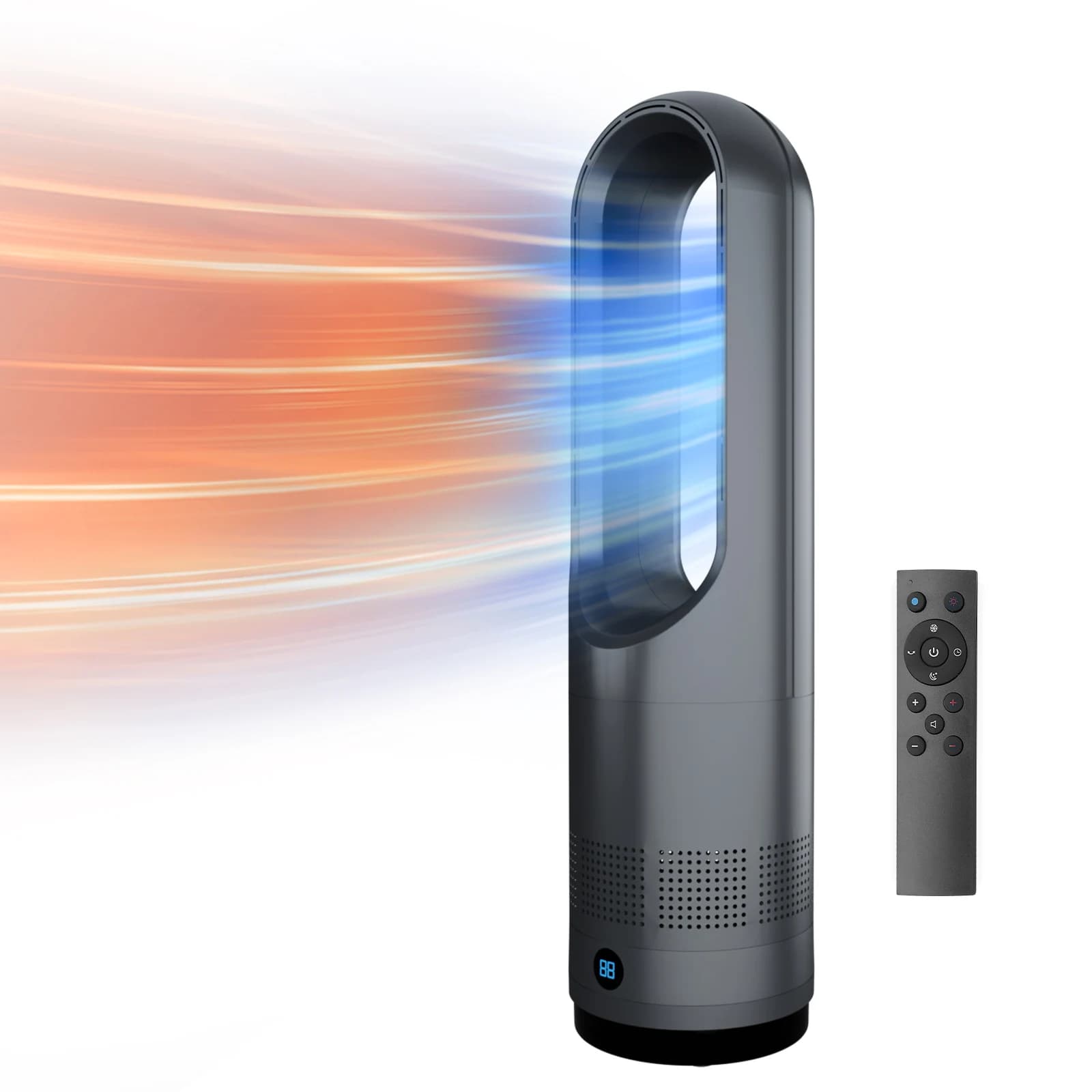 2 in 1 riscaldatore elettrico ventilatore combinato portatile Ptc riscaldatore caldo ventilatore caldo senza lama condizionatore d'aria domestico ventilatore calore e freddo