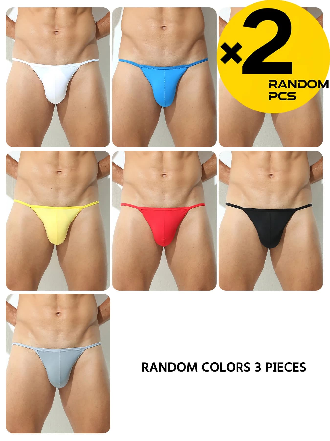 Men Ice Silk Transparent Underwear Man Low Rise Briefs Gay Sissy Pouch Breathable Underpants Men's Triangular Panties 2/3/4PCS
