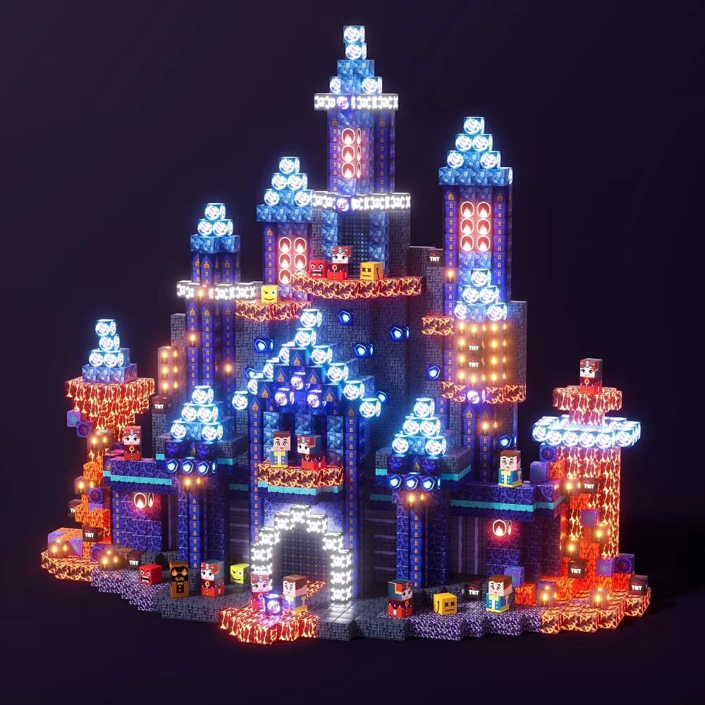Blocchi Magnetici da Costruzione, Piastrelle Creative per il Gioco | 200 pezzi di giocattoli Montessori Light Up Blue Prince STEM per bambini da 3 a 8 anni, regalo di compleanno per le vacanze