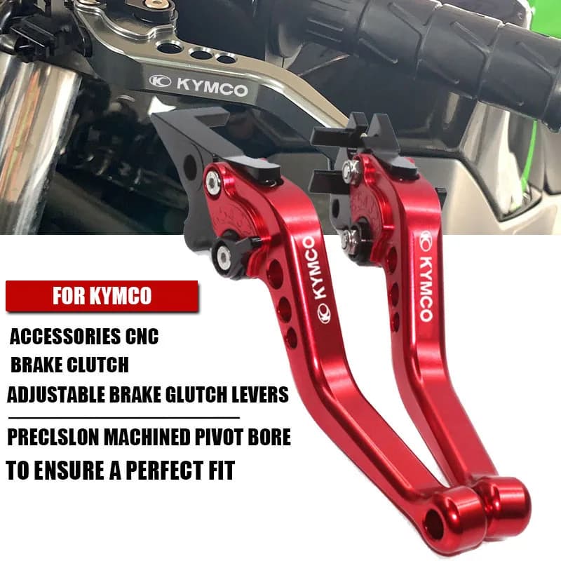 Con logo Moto Regolabile Leve Freno Frizione Corta Per KYMCO DOWNTOWN XCITING K-XCT CK250T 300 CK300T ABS 400 500RI S400