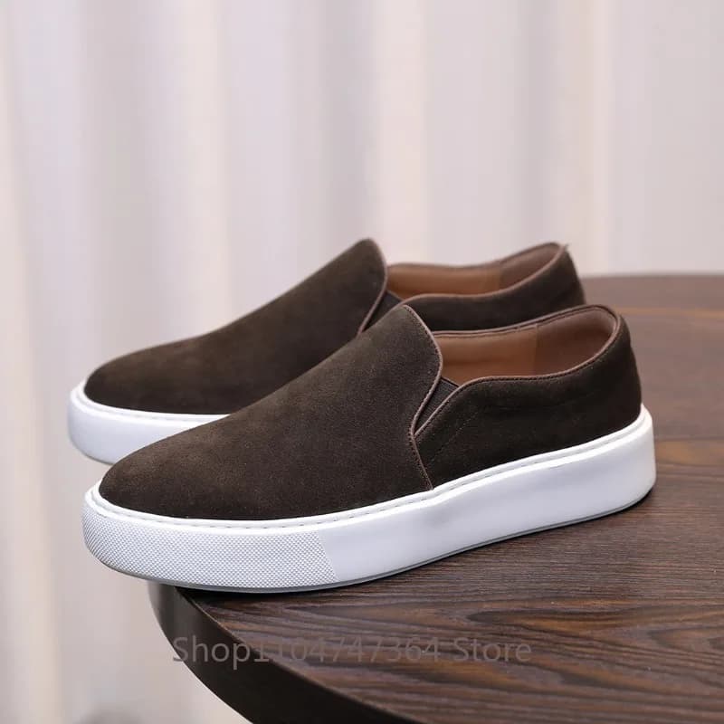 Scarpe da uomo fatte a mano in vera pelle britannica, mocassini casual con suola spessa, scarpe in pelle da uomo, scarpe basse da lavoro per giovani, Oxford.