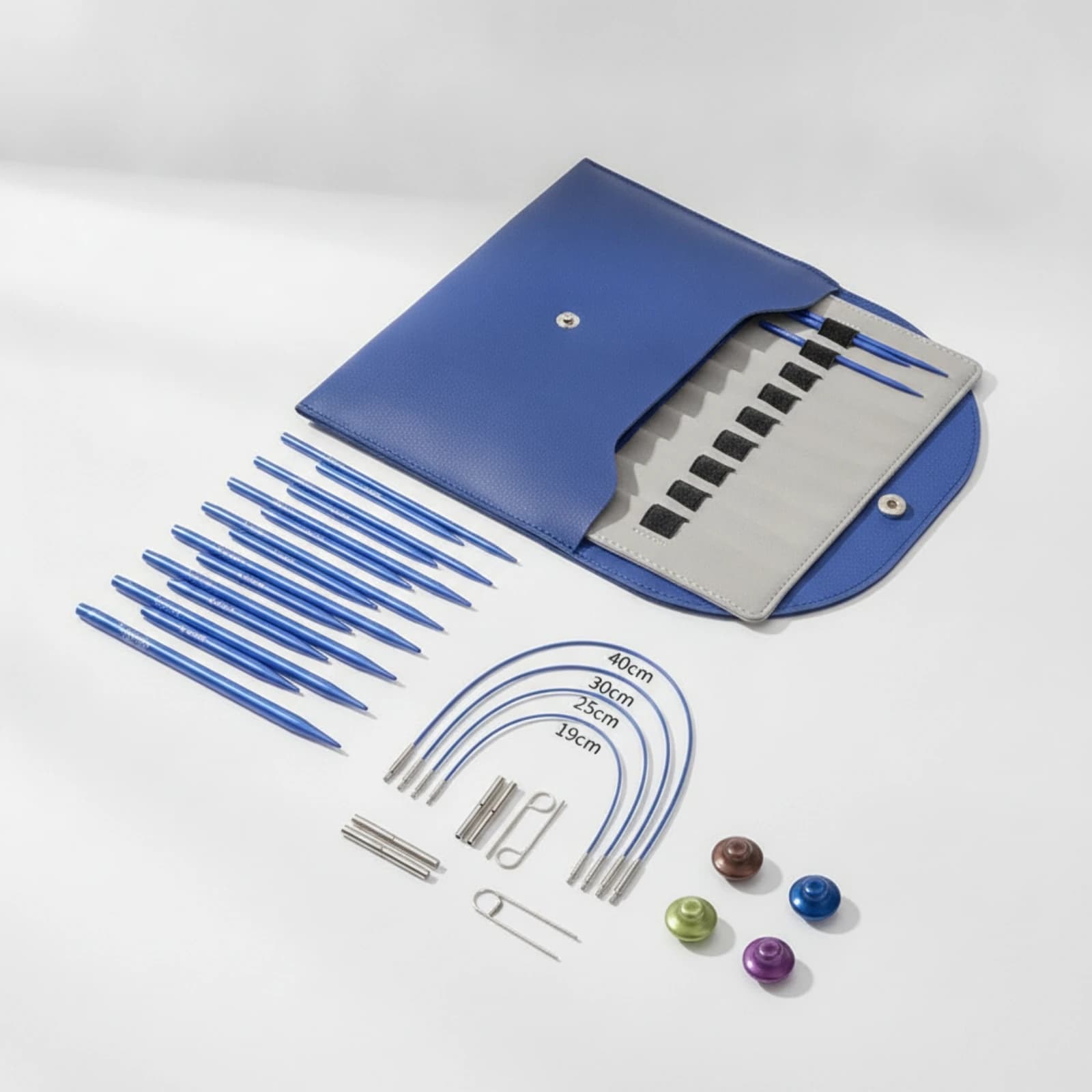 Interchangeable Circular Knitting Needle Set Portable Knitting with Cables Compact Smooth for Knitters, Travel