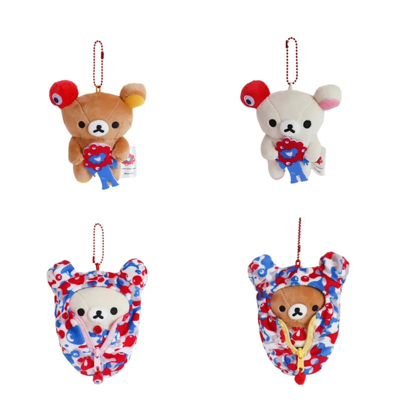 Kawaii Rilakkuma Korilakkuma Cute creative toys of plush Shackle Keychain Backpack for cartoons Pendant Doll Friends Birthday Gift