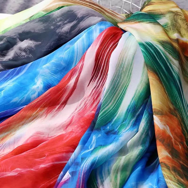 30D Lyocell Printed Chiffon Fabric Chinese Ink Dress Skirt Hanfu Scarf DIY Bridal Wedding Apparel designer Material