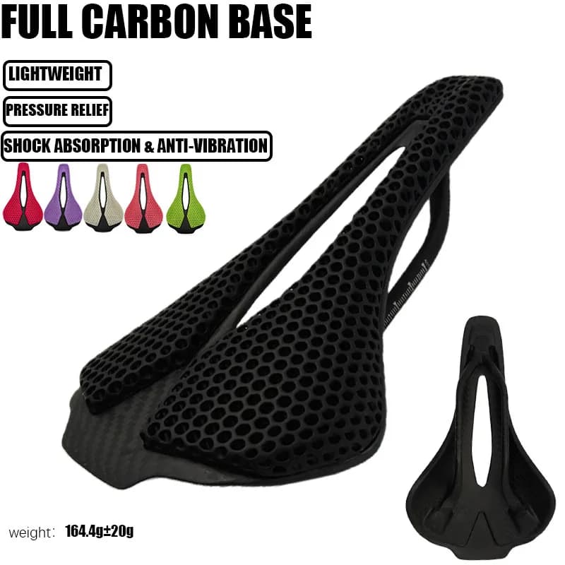 Sella per bicicletta in carbonio con stampa 3D ultraleggera Cuscino per sedile per bicicletta da corsa MTB Accessorio per ciclismo su strada