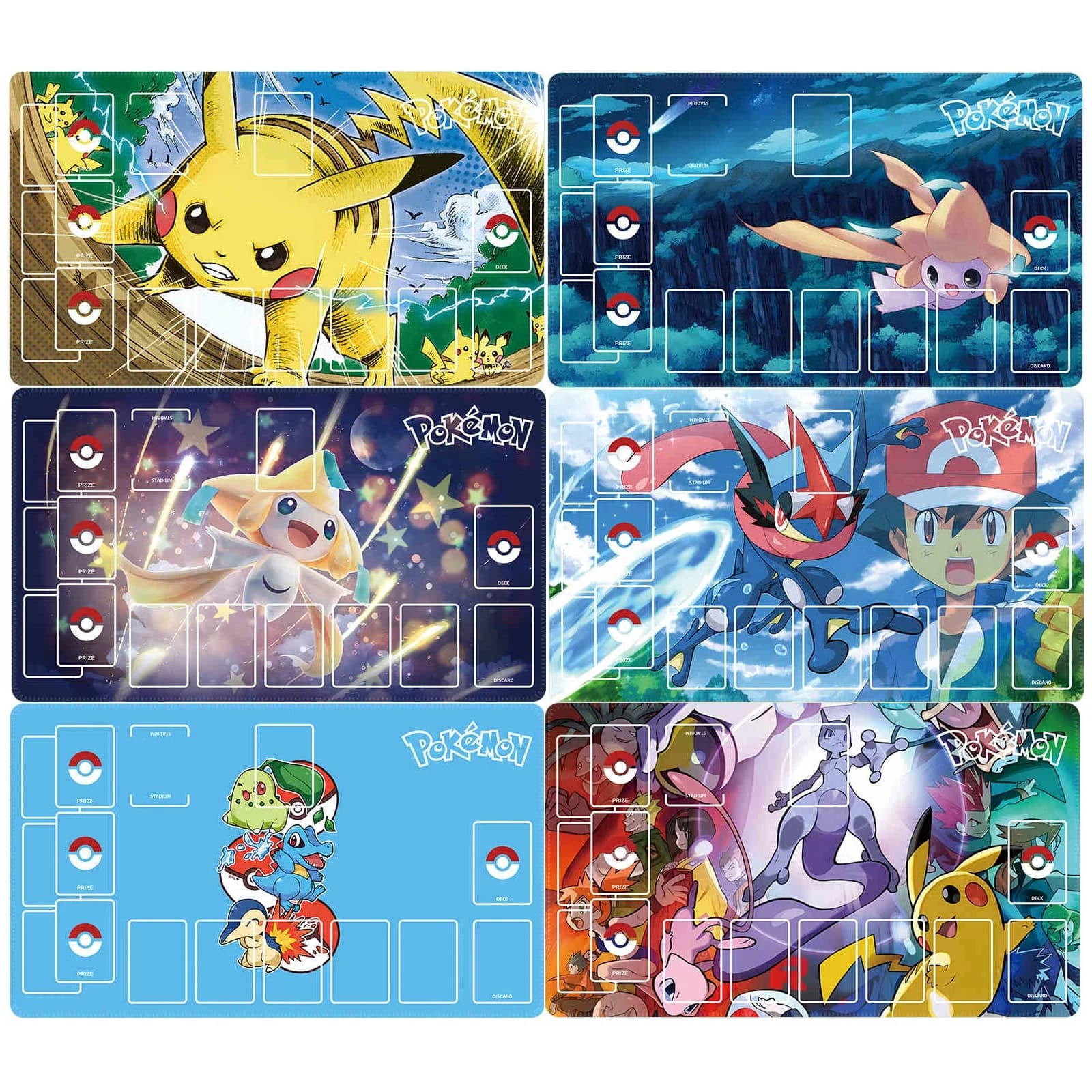 600X350X2Mm PTCG Trainer Mewtwo Gioco da tavolo Tappetino di carte YGO OPCG PTCG Jirachi Singolo tavolo da battaglia Pad Anime Carta regalo