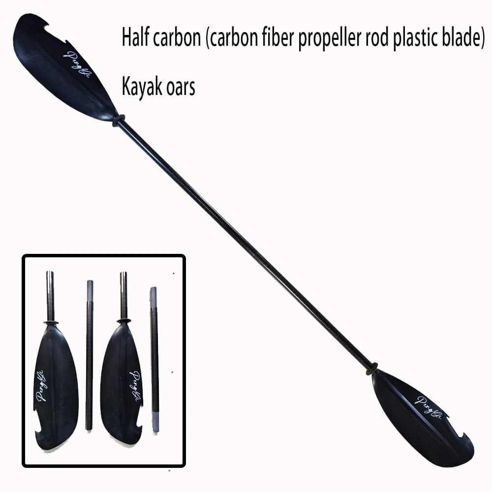 Pagaie per Kayak PengYi-Carbon, remi per Kayak per canottaggio, albero in fibra di carbonio, lame in plastica nera, 90.5 pollici