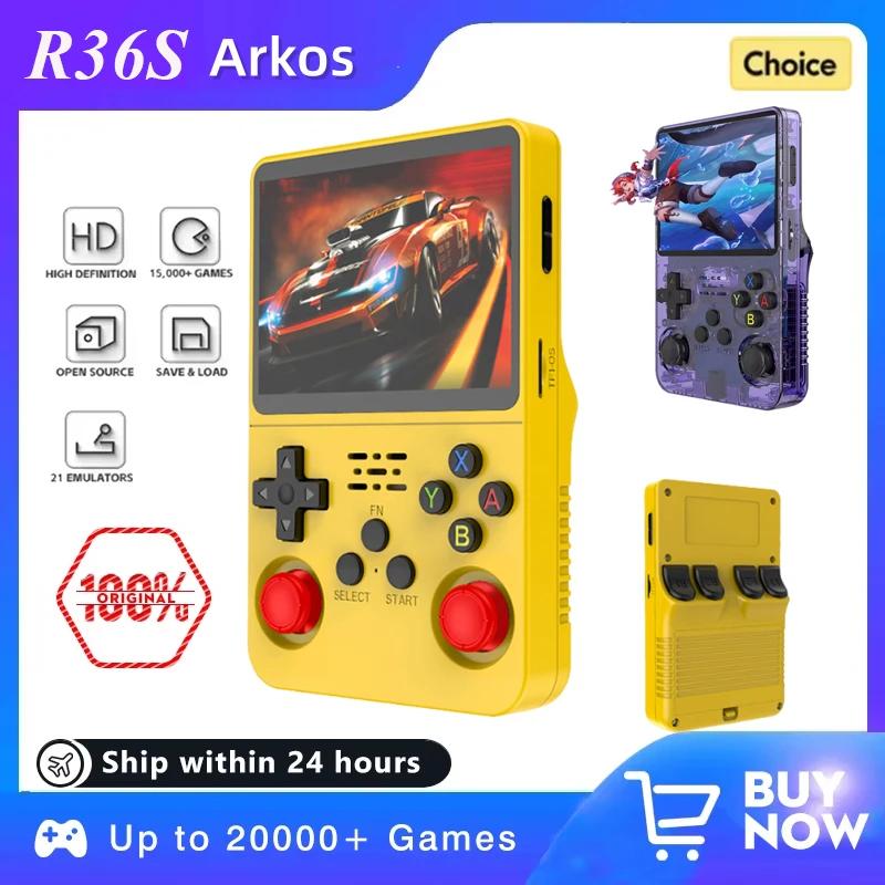 128G R36S Portable Video Game Console Retro Linux System 3.5 Inch IPS Screen R35s Pro Portable Pocket Video Player 64 GB Games