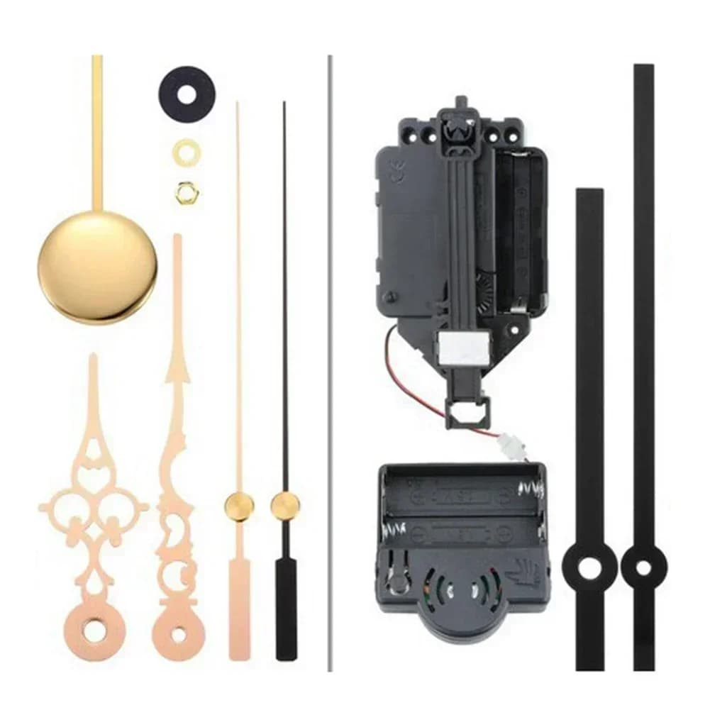 1 set kit swing movement clock with button setting time wall clock diy movement ticking music box accessories for floor clock
