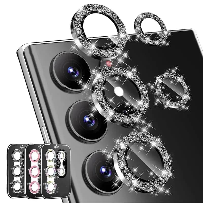 Diamond Glitter Lens Glass For Samsung Galaxy S26 Ultra Plus HD Clear Camera Protector For Samsung S24 S25 Metal Ring Lens Film