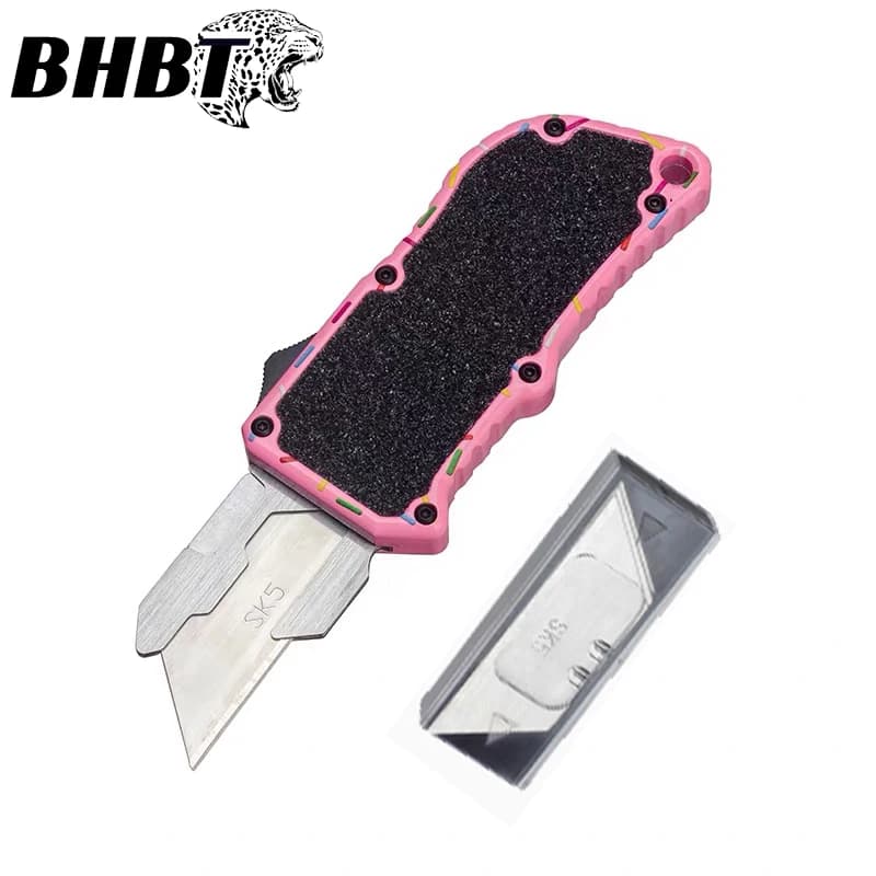 BHBT Mini coltello multiuso pieghevole in alluminio EDC coltello multiuso tascabile con clip da cintura con lame sostituibili