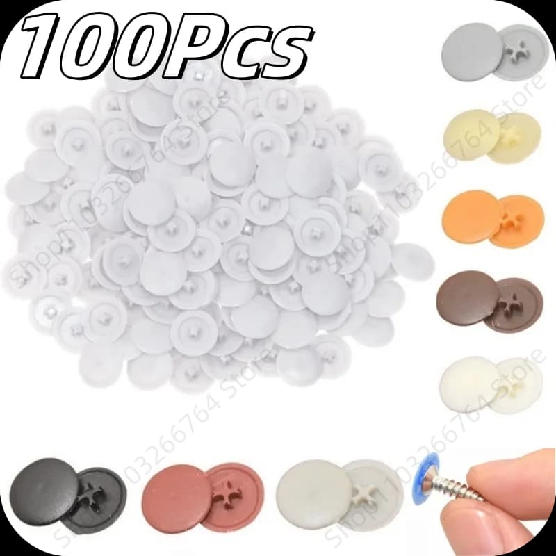100 pezzi viti autofilettanti decorazione tappo in plastica hardware per mobili vite impermeabile antiruggine tappo antipolvere viti a croce copertura decorativa