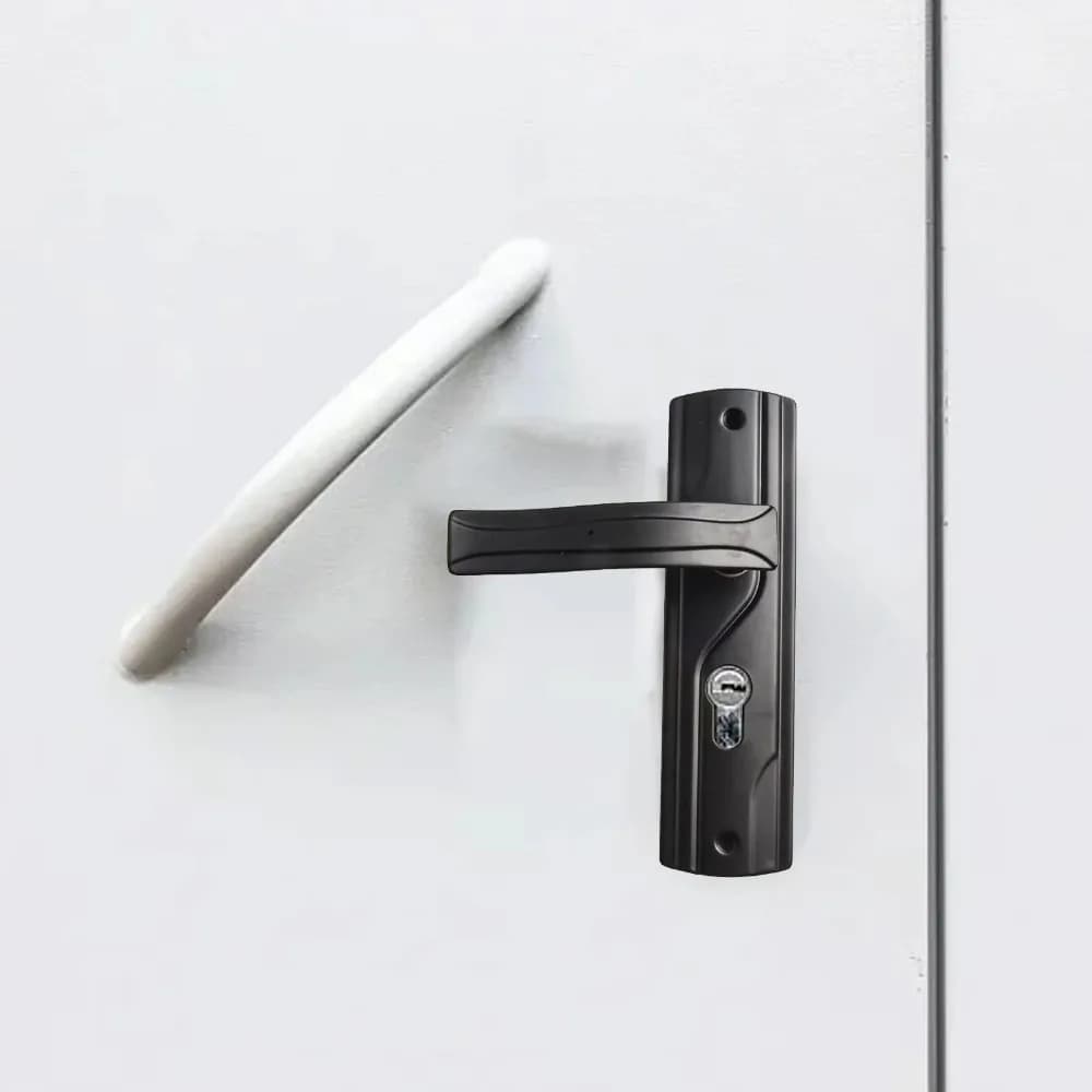 Set di serrature per maniglie per porte con cuscinetto silenzioso Set di serrature per porte in acciaio al manganese con chiavi Set di serrature per porte per camera da letto con manopola grande nera
