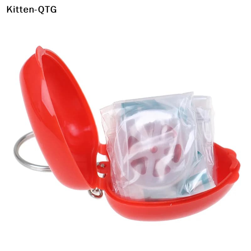 NUOVA Mini Maschera CPR Protettiva con Portachiavi in Scatola a Forma di Cuore, Maschera per il Viso per Primo Soccorso