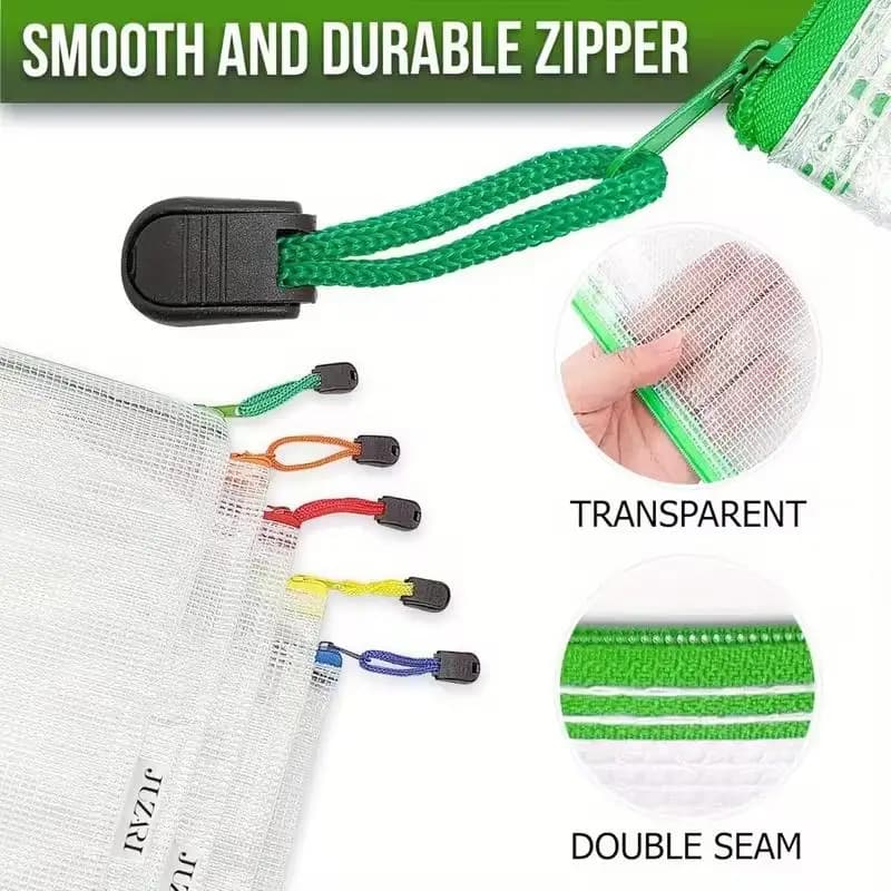1/5pcs Random Large A3 Zippered File Folders – Heavy-Duty Grid Organizers for Office, Games, Puzzles