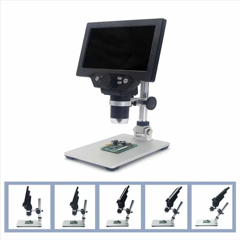 ABDE-Microscopio digitale LCD portatile da 7" Zoom 1200X 12MP ad alta risoluzione per saldatura e ispezione PCB Ingrandimento continuo