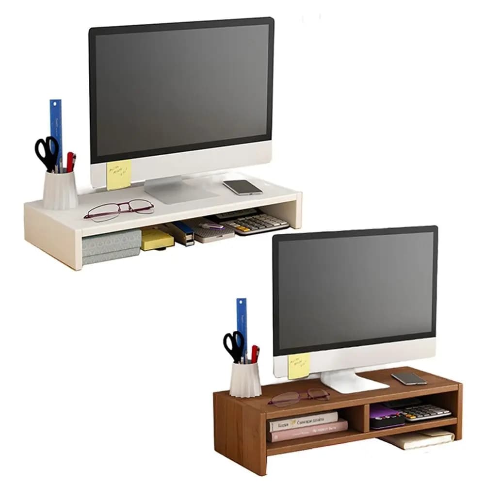 Base stabile Supporto per computer desktop in legno Facile da montare Proteggi la colonna vertebrale cervicale Riser per laptop da ufficio Salvaspazio