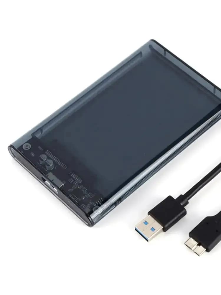 Custodia per HDD trasparente Caddy Box Custodia per HDD 2.5 SSD SATA a USB 3.0 Adattatore Scatola per disco rigido esterno