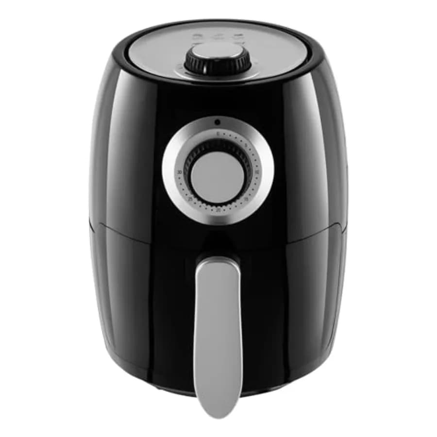 Friggitrice ad Aria da 2,3 Litri, Friggitrice Elettrica per una Cucina più Salutare, Elettrodomestico Compatto con Interno Antiaderente, Gadget da Cucina di Black