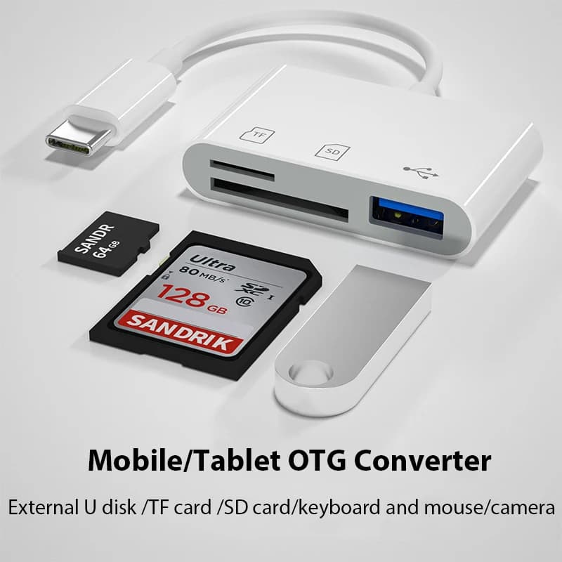 Type c Converter TF CF sD Memory Card Reader OTG FlashUsB-C Compact for iPad Pro Huawei MacBook Samsung Xiaomi Card Reader
