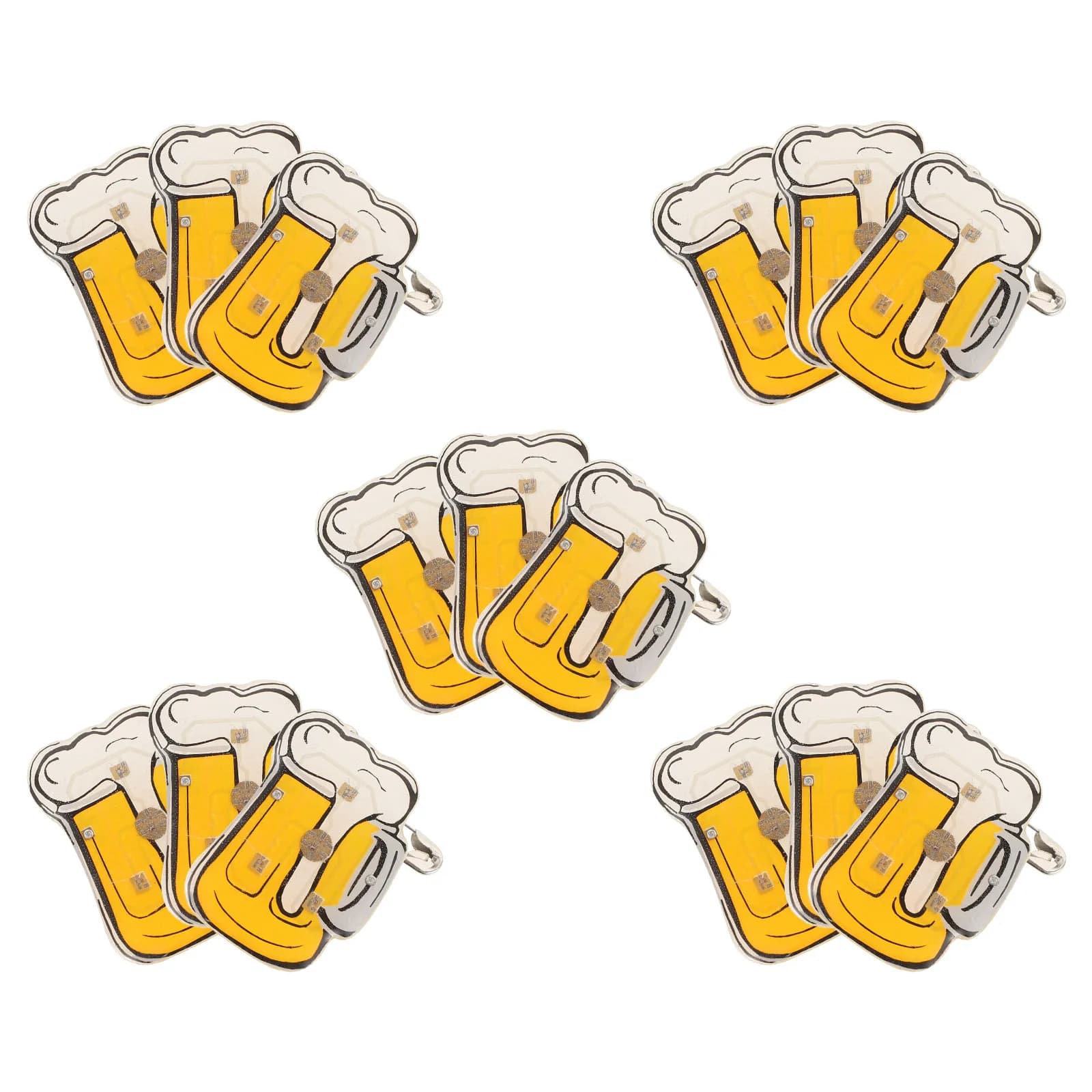 15 Pezzi Spilla da Bavero Luminosa Lampeggiante a Forma di Boccale di Birra, Distintivo a Cartone Animato Carino, Decorazione per Festa Oktoberfest, Spille Luminose