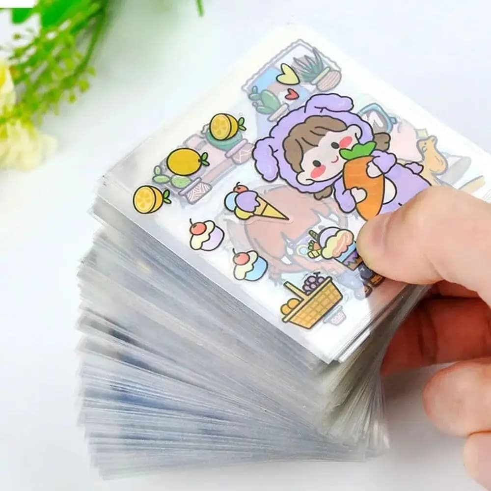 10/20/50 pezzi simpatici modelli di cartoni animati adesivi in PVC impermeabile decorazione per notebook fai da te decorazione per album trasparente