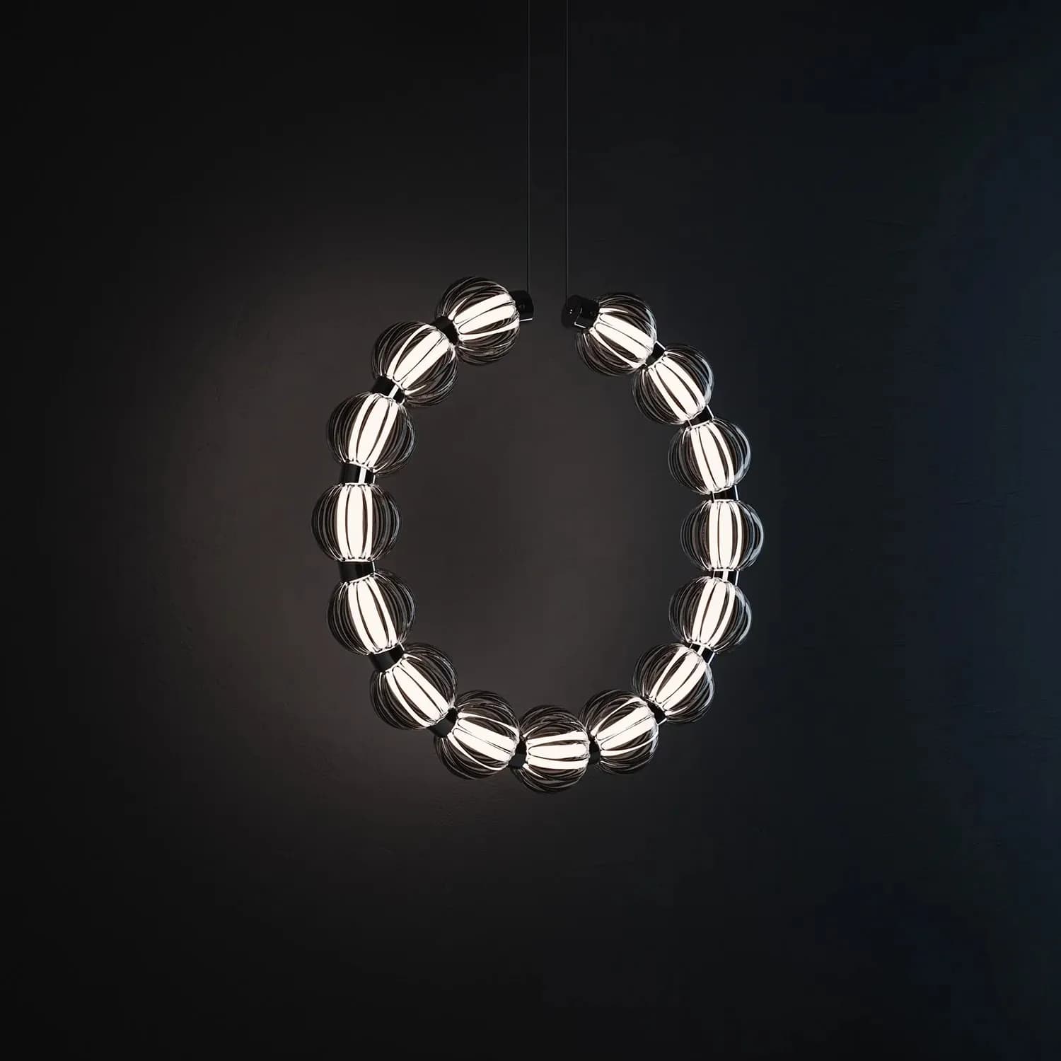 Lampada a sospensione ad anello a LED con perline di vetro di lusso moderno e minimalista per soggiorno, sala da pranzo, camera da letto, lampadari, apparecchio a sospensione per la casa
