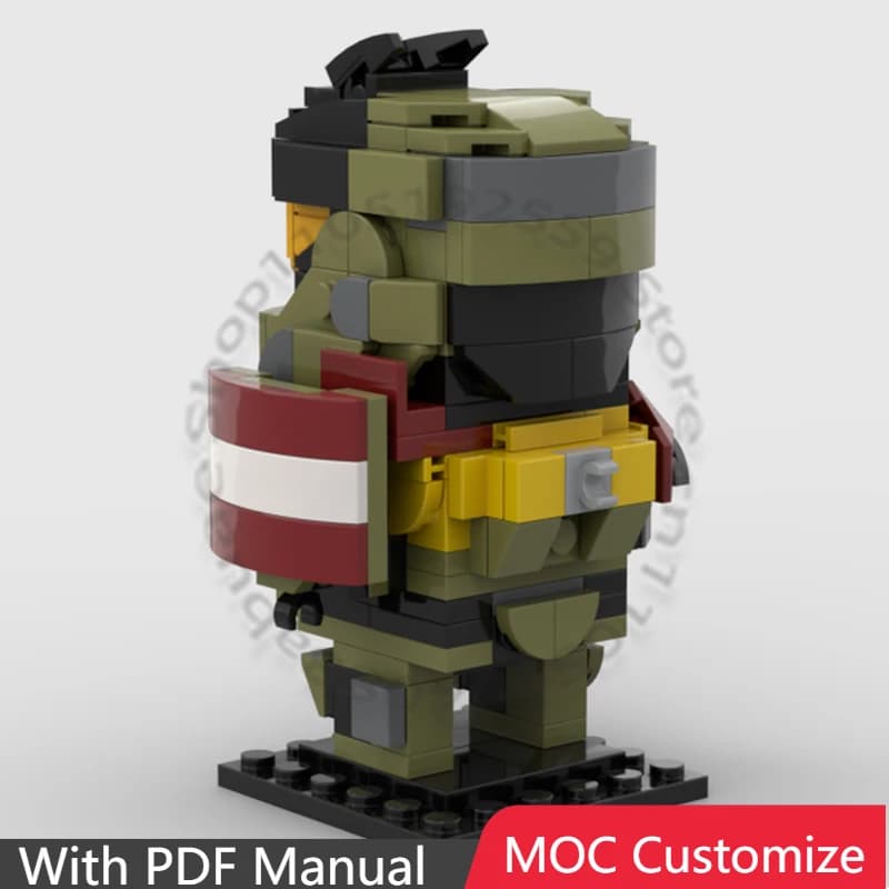 234 PCs Armored Hero Building Figure, Customizable Big Head Block Model, Creative DIY Construction Toy Gift for Kid & Collectors