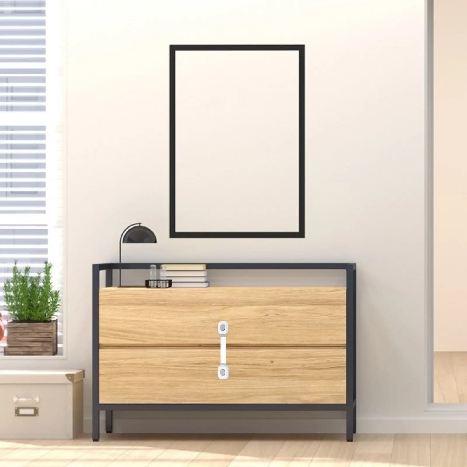Set di 4 Serrature per Armadietti a Prova di Bambino, Chiusura di Sicurezza per Cassetti, Frigorifero, Guardaroba e Pattumiera