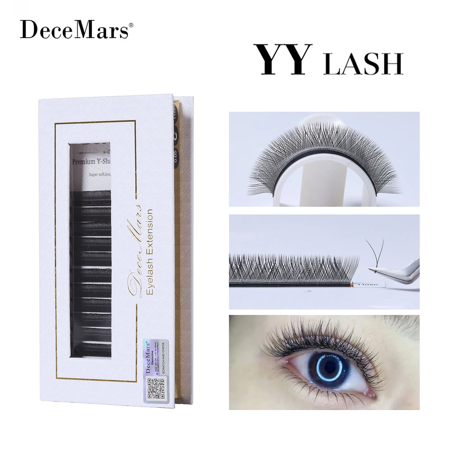 DeceMars YY Shape Black Eyelashes Extensions