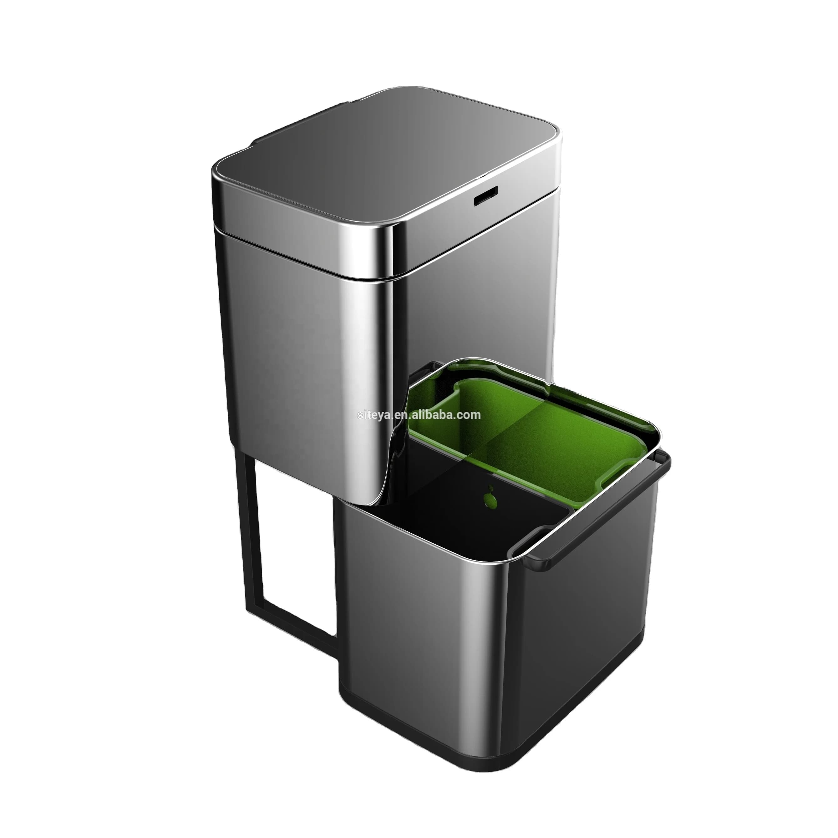 2024 NEW ITEM 80L Kitchen Smart Bin Automatic Sensor Dustbin Sensor Waste Bin Separate Recycle Bin