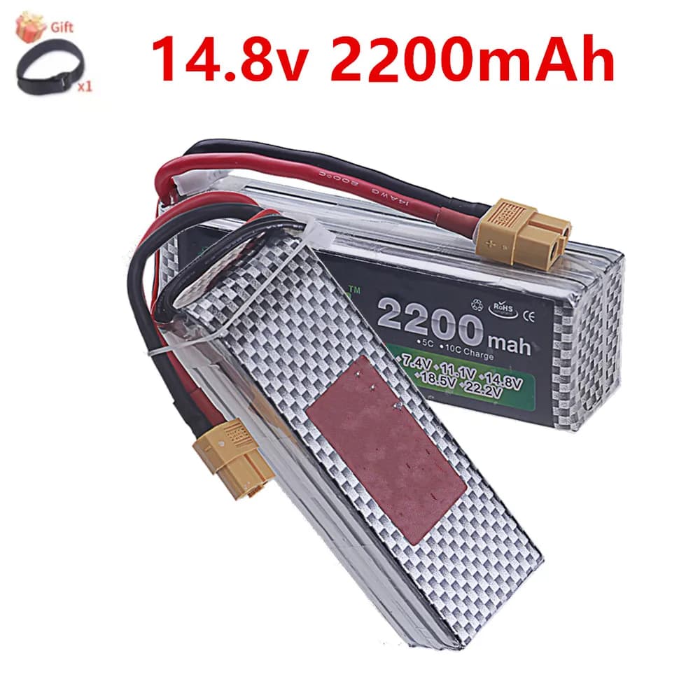 14.8V 4S 2200mAh 60c Lipo Battery For RC FPV Helicopter Quadcopter Racing Drone Cars Boats Parts T/XT60 Plug 4S Battery