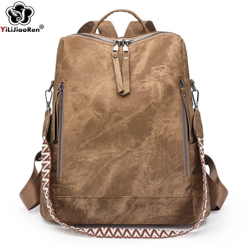Casual Backpacks Ladies Multifunctional Commuter Daypack Women Shoulder Bag Soft Pu Leather Travel Rucksack Large School Bags