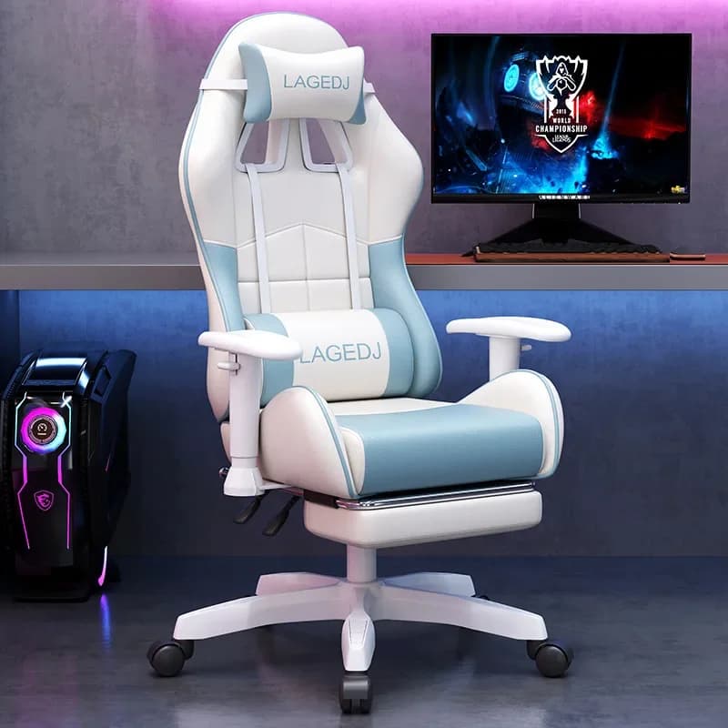 Sedia da Gaming Ergonomica con Schienale Alto, Altezza Regolabile, Supporto Lombare, Poggiatesta Reclinabile, in Rete, Sedia da Ufficio