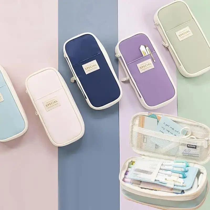 Kawaii Large Capacity Pencil Pouch Pen Bag Organizer For Girls Students Ins Style Stationery Holder School Office Storage Gift