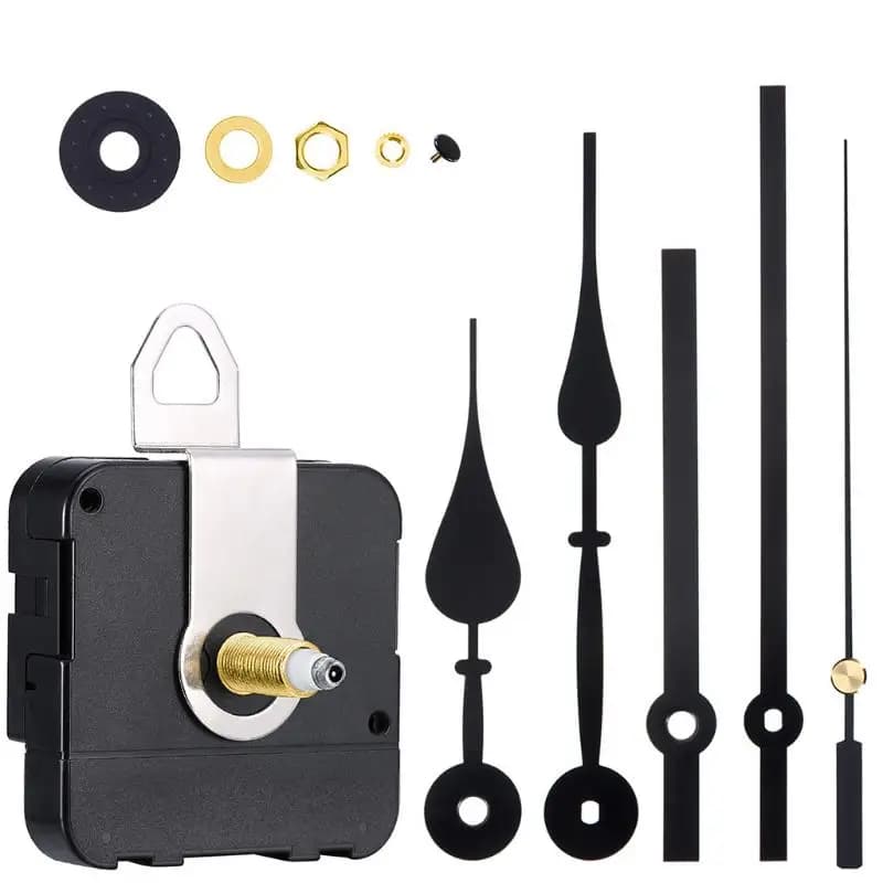 Set di 1 meccanismo a orologeria da tavolo fai-da-te, kit di riparazione orologi, movimento al quarzo silenzioso, lancette per orologio da parete