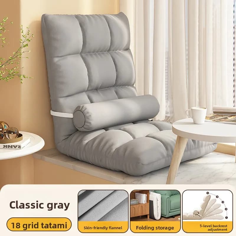 Lazy Sofa Tatami Portable Single Person Folding Bed Backrest Seat Chair Cushion Bay Window Lazy Sofa Tatami Sofa Chair Blue