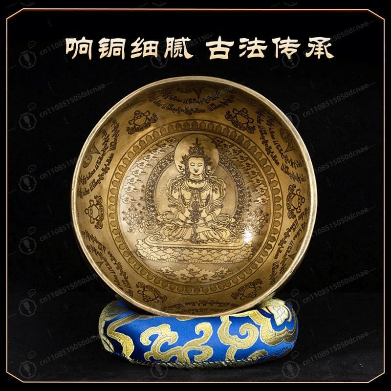 Hand-Engraved Buddha Singing Bowl - Sacred Art Piece for Meditation & Yoga, Unique Spiritual Gift with Healing Sound