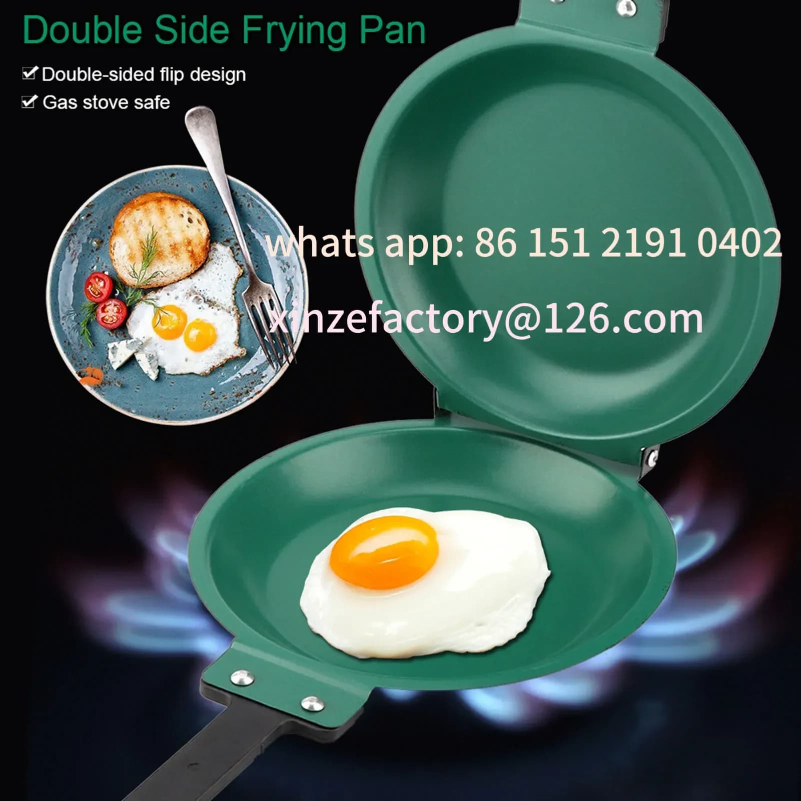 Personalizzabile Nuovo Doppio Lato Rivestimento In Acciaio Al Titanio Flip Padella per Cucina Frittata Bistecca Prosciutto Padelle Cucina Stufa Utensili Coo