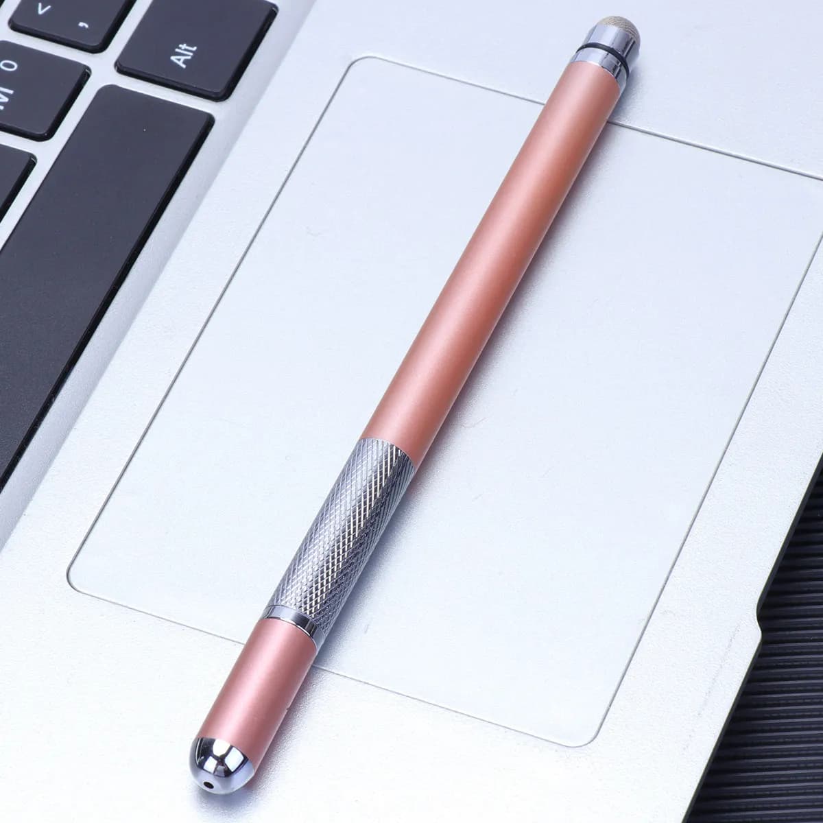 Stilo Capacitivo Doppio in Lega Metallica Rosa, Perfetto per Disegnare, Prendere Appunti, Giochi, Telefoni, Tablet, Penna per Schermi
